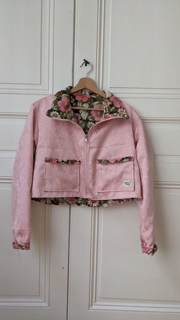 Veste Réversible Crop Rose Baroque – Image 4
