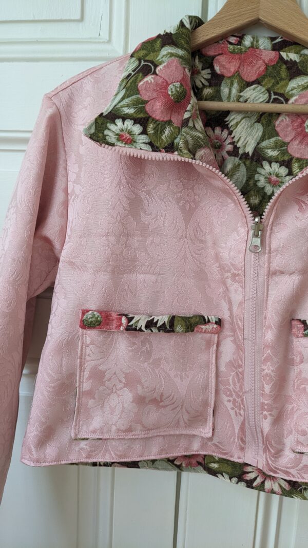 Veste Réversible Crop Rose Baroque – Image 3