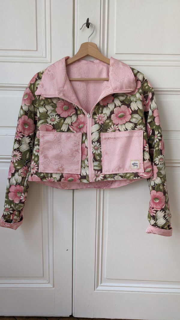 Veste Réversible Crop Rose Baroque – Image 2