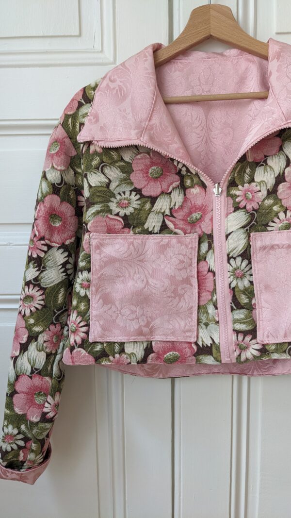 Veste Réversible Crop Rose Baroque